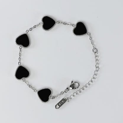 Herz Armband / Schwarz