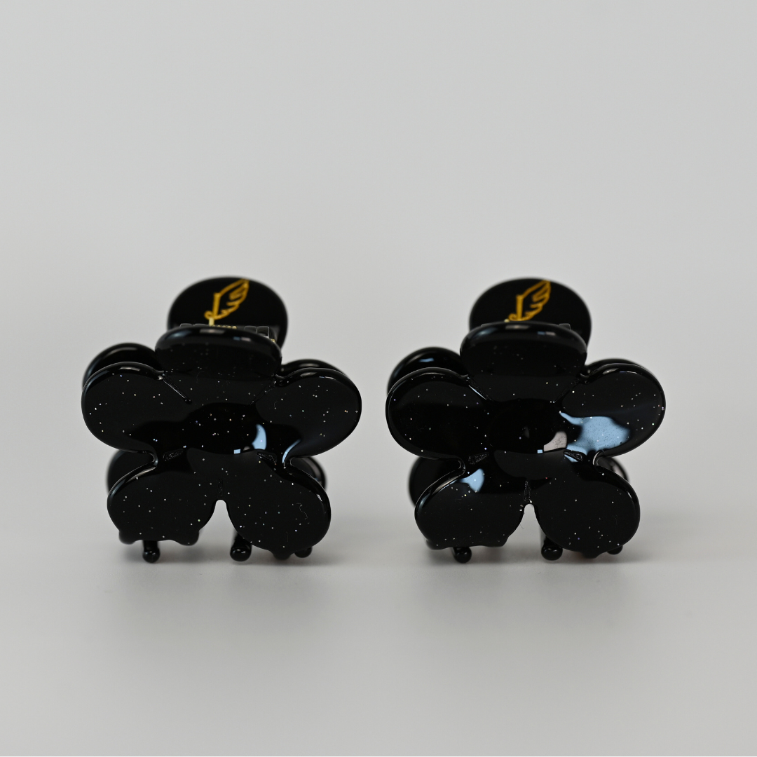 FlowerPower Clip 2er Set / BlackSparkle Mini
