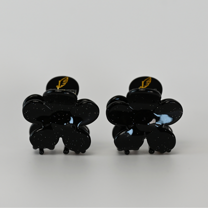 FlowerPower Clip 2er Set / BlackSparkle Mini