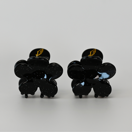 FlowerPower Clip 2er Set / BlackSparkle Mini