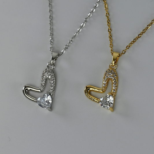 Kette / Double Heart Weiß