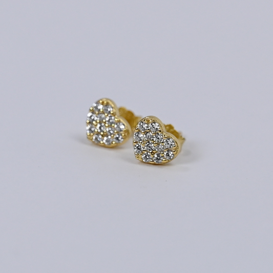 Ohrringe / Herz Strass