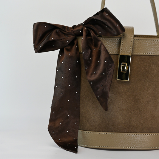 Taschen Band / Dunkelbraun Glitzer