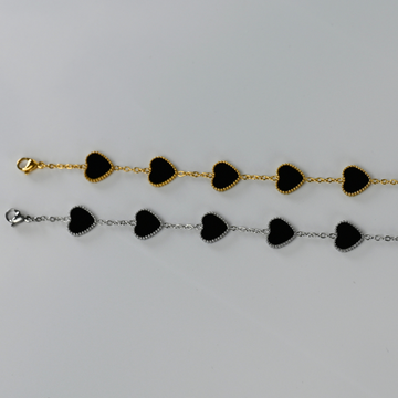 Herz Armband / Schwarz