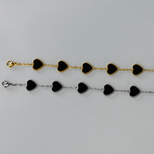 Herz Armband / Schwarz