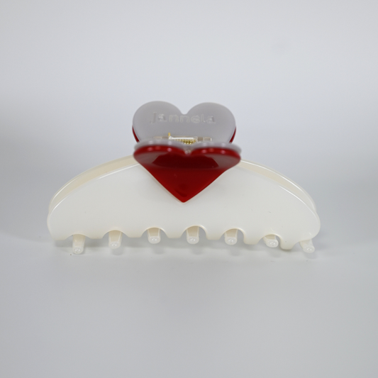 Round Heart Clip / RedWhite L