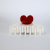Round Heart Clip / RedWhite L