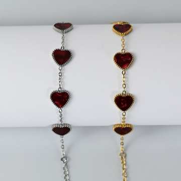 Herz Armband / RotPerlmutt
