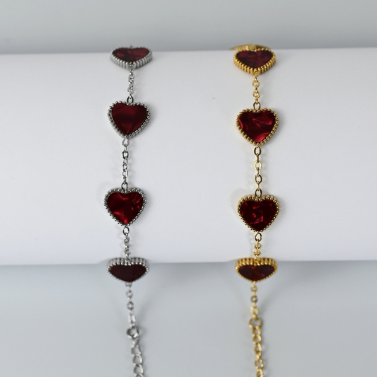 Herz Armband / RotPerlmutt