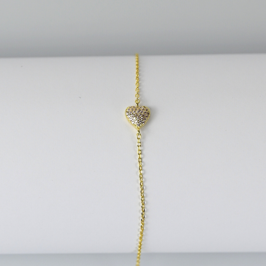 Armband / Herz Strass Gold