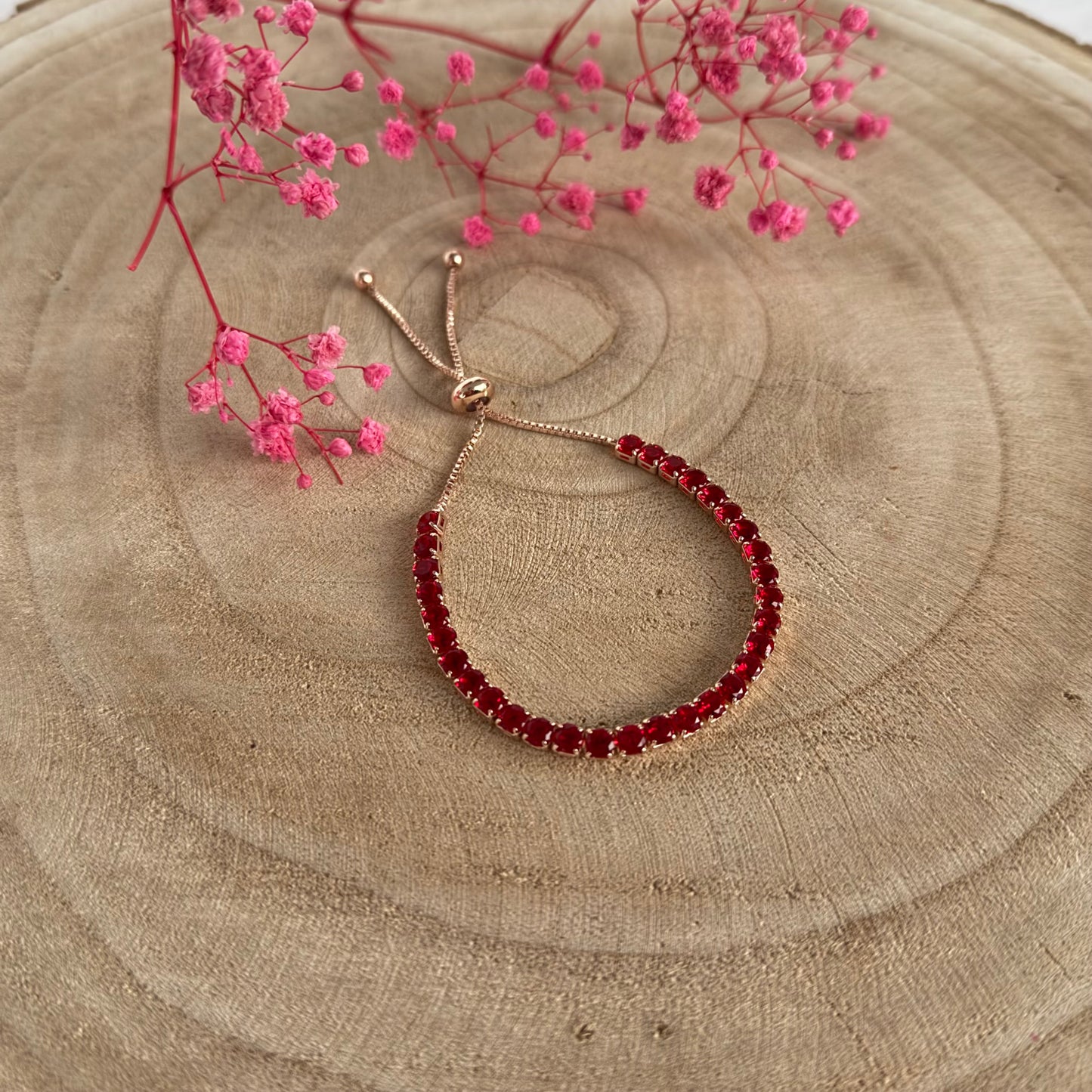 Armband / Strass Rot