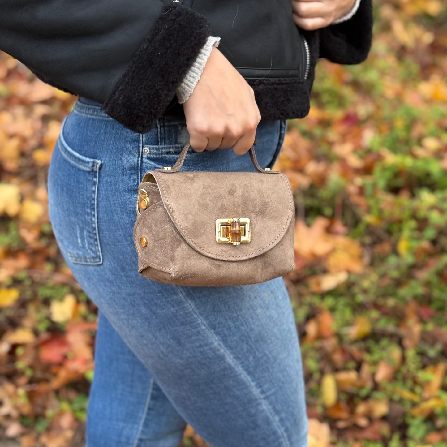 Cira Tasche / Dunkelbraun Wildleder