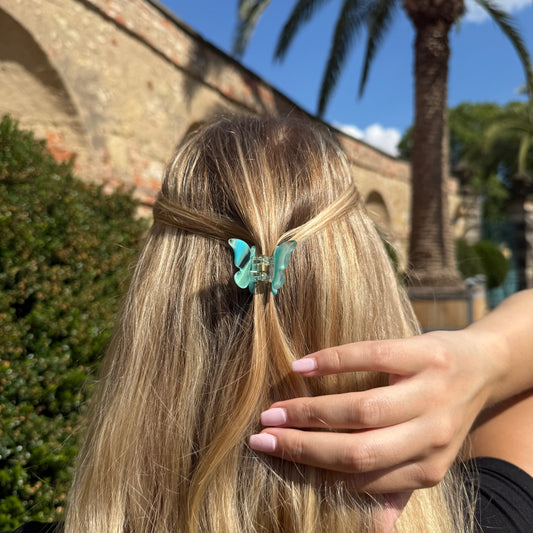 Haarklammer Baby Schmetterling TürkisGlow