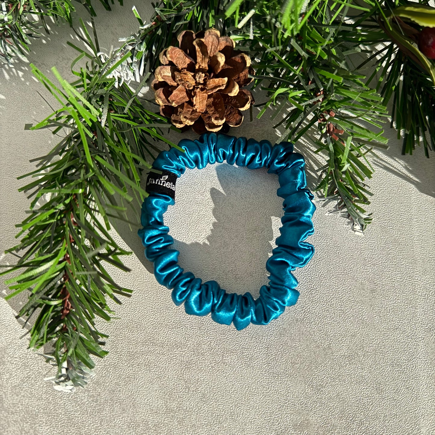 Seidenscrunchie Teal 1 cm