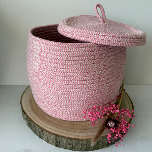 Aufbewahrungskorb Baumwolle RoseWhite
