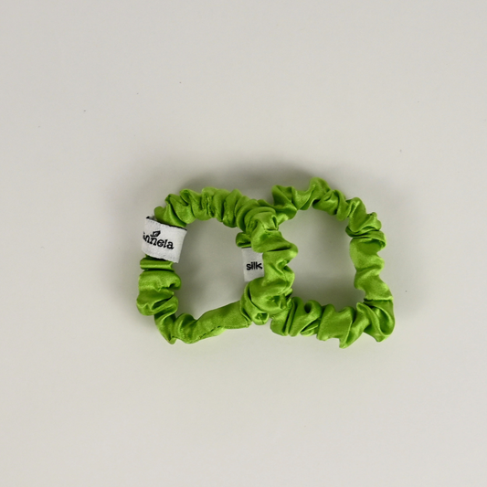 Silk Scrunchie 2er Set / Lime Mini